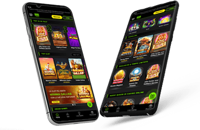 Due smartphone con app casinò per giocare a Crazy Time Live, con loghi iOS e Android.