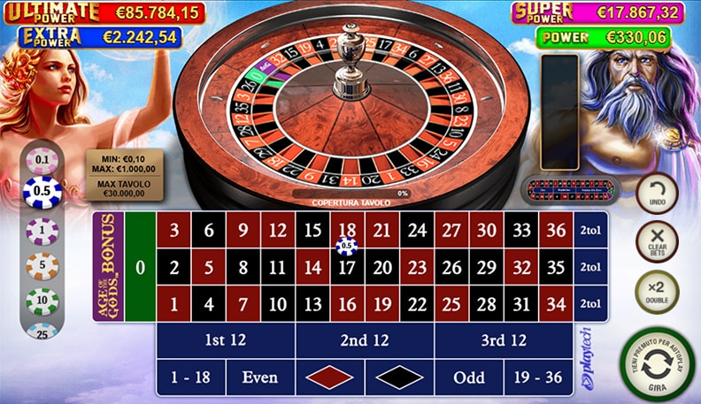 La schermata di gioco di Age of the Gods Roulette