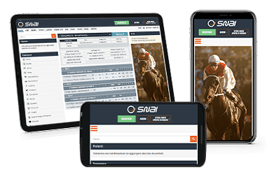 I mercati scommesse sui cavalli di SNAI su diversi dispositivi mobile.