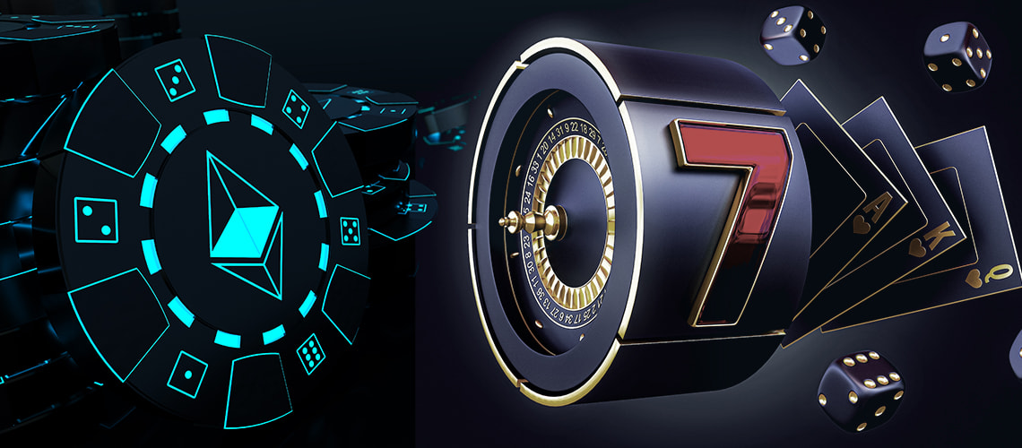 Roulette, dadi e carte in stile futuristico