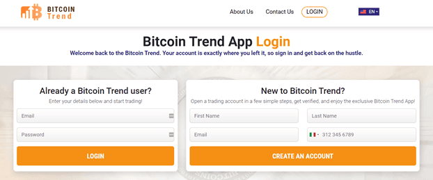 La home page di Bitcoin Trend.