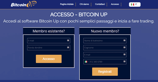 La home page di Bitcoin Code