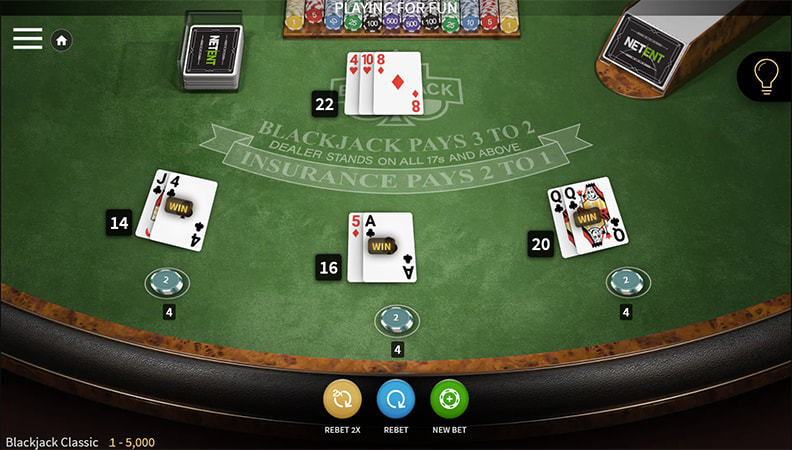 Una vincita a Blackjack Classic