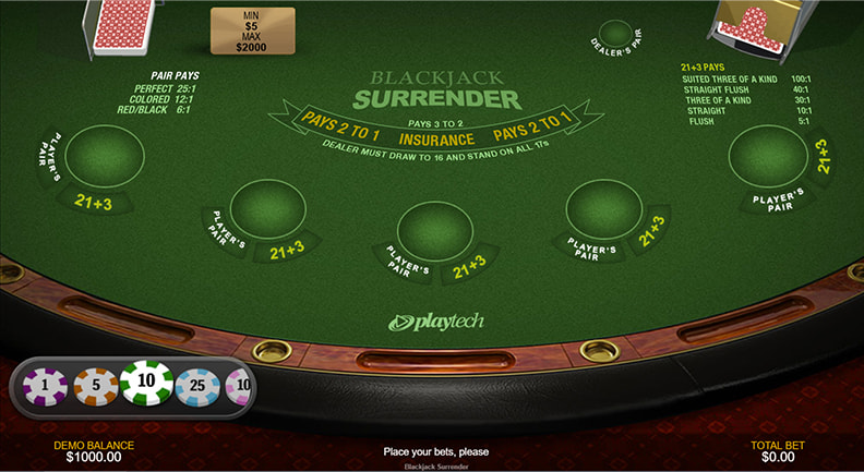 La demo di Blackjack Surrender Multihand online