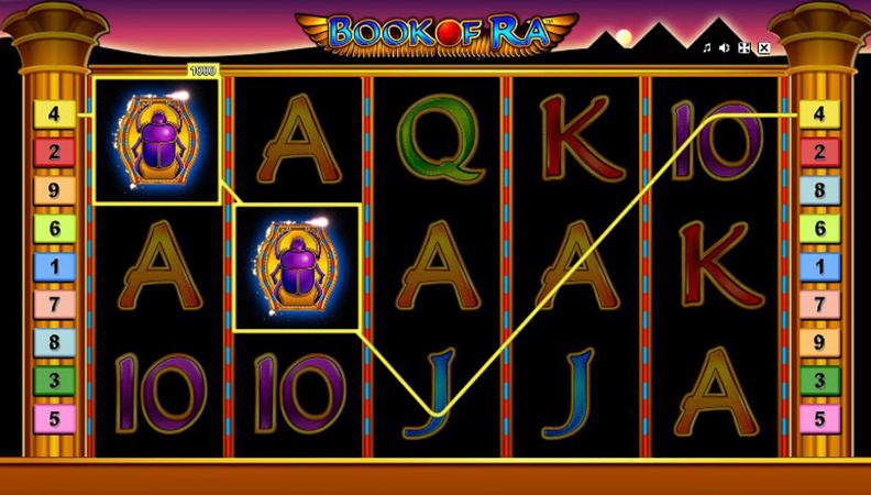 La schermata di gioco della slot Book of Ra