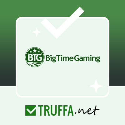 Logo di Big Time Gaming con elementi delle slot.