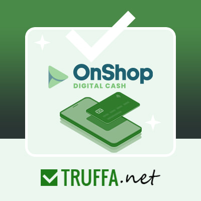 Il logo di OnShop, delle fiches da casinò