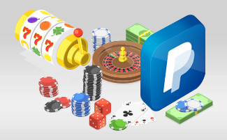 Il logo di PayPal e delle chip da casinò