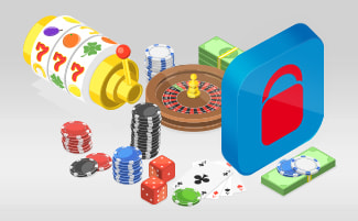 Il logo di paysafecard con la roulette e gli altri giochi da casinò.