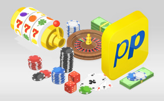 Il logo di Postepay, la scritta Migliori casinò Postepay e delle chip da casinò