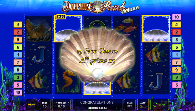 I free spin della slot Dolphin's Pearl Deluxe
