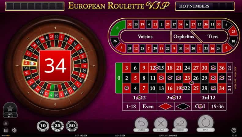 La demo di European Roulette VIP