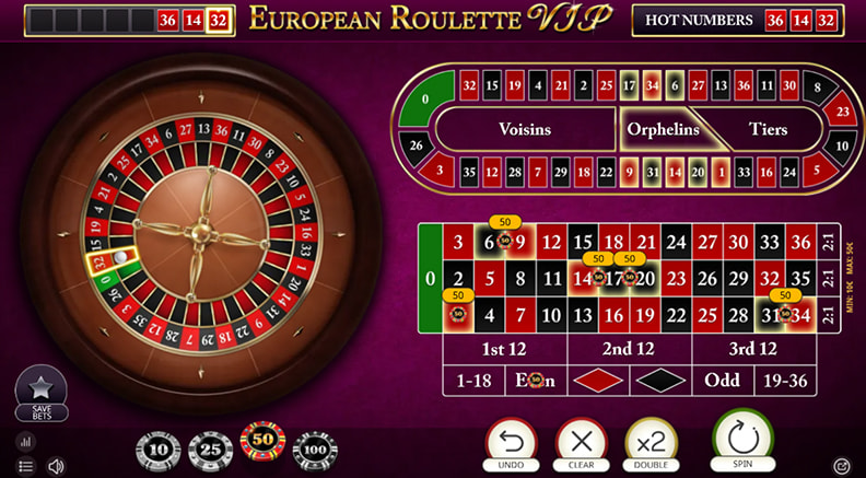 La racetrack nell'European Roulette VIP
