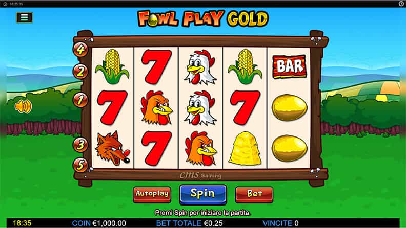 La demo della slot Fowl Play Gold