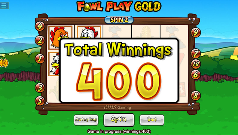 La schermata di gioco della slot Fowl Play Gold