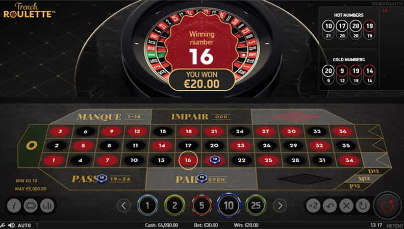 La demo di French Roulette