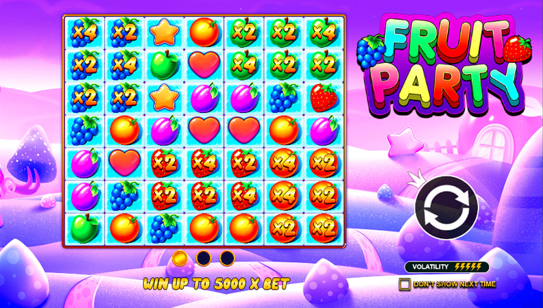 La schermata di gioco della slot Fruit Party