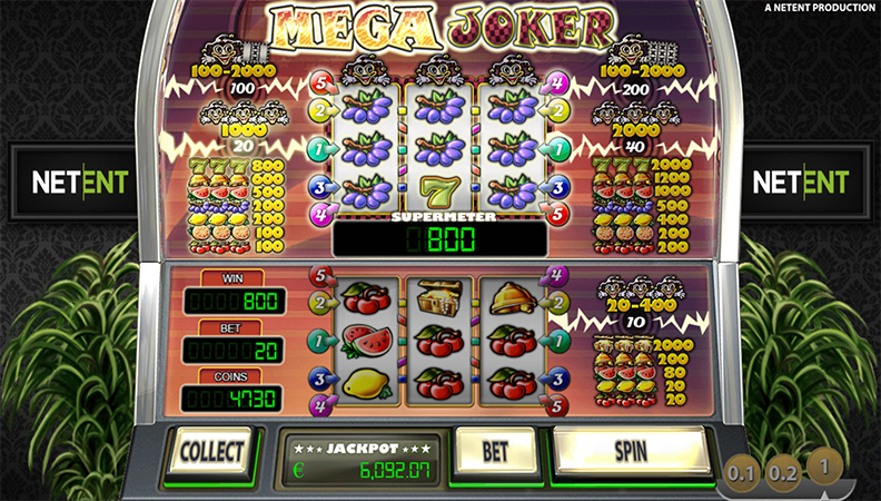 La schermata di gioco della slot Mega Joker