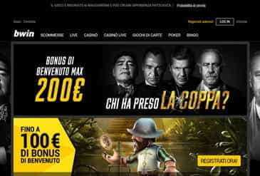 La Homepage di bwin