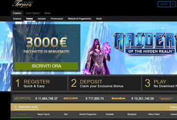 La Homepage di Casino Tropez