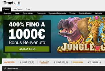 La Homepage di Europa Casino