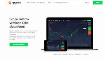 Una miniatura del form di contatto del servizio clienti IQ Option