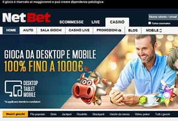 La Homepage di NetBet