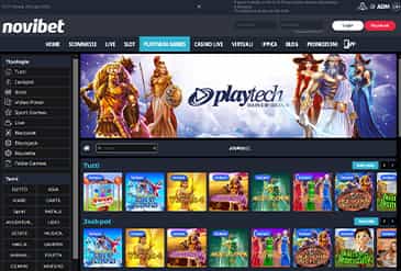 La home page di Novibet