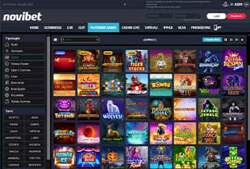 La selezione di giochi di Novibet