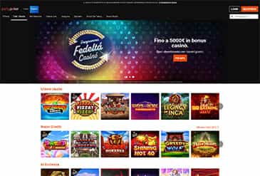 La homepage di Videoslots