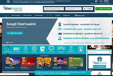 La homepage di StarCasinò