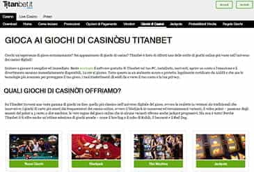 L'home page di Titanbet.