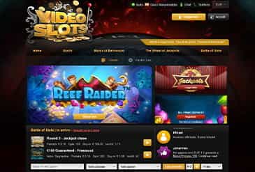 La homepage di Videoslots
