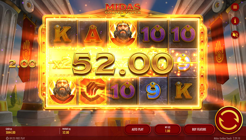 La schermata di gioco della slot Midas Golden Touch