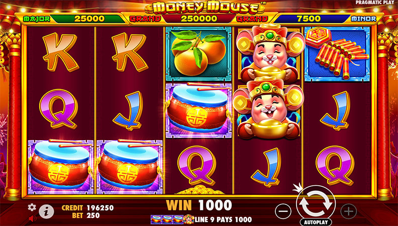 La schermata di gioco della slot Money Mouse
