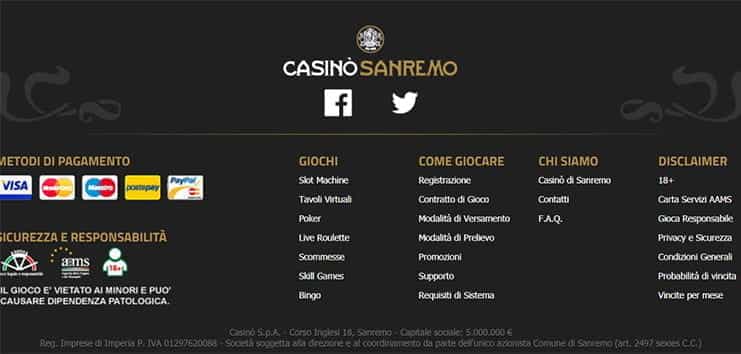 Metodi di pagamento di Casino Sanremo