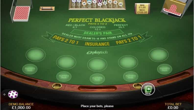 La demo del Perfect Blackjack