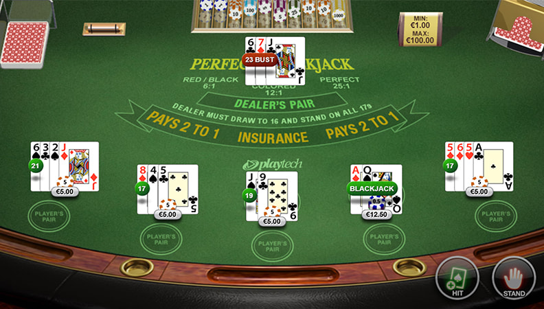 Una vincita al gioco Perfect Blackjack