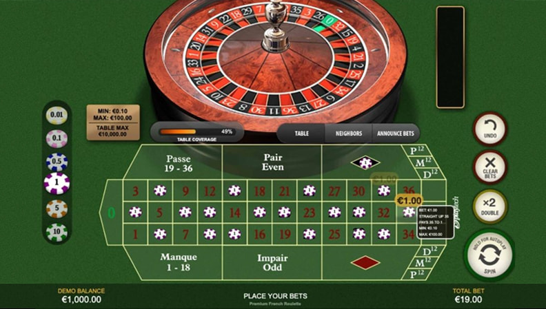 La demo di Premium French Roulette online