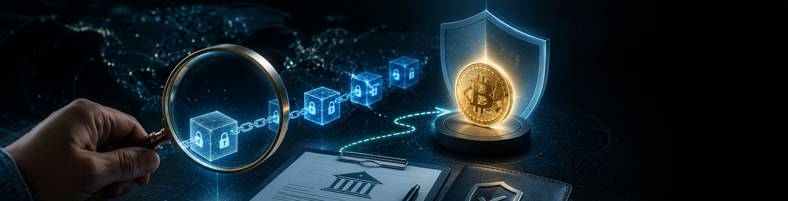 Lente traccia blockchain e scudo protegge bitcoin: come recuperare criptovalute rubate.