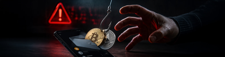 Amo di phishing sottrae bitcoin da smartphone per indicare criptovalute rubate.