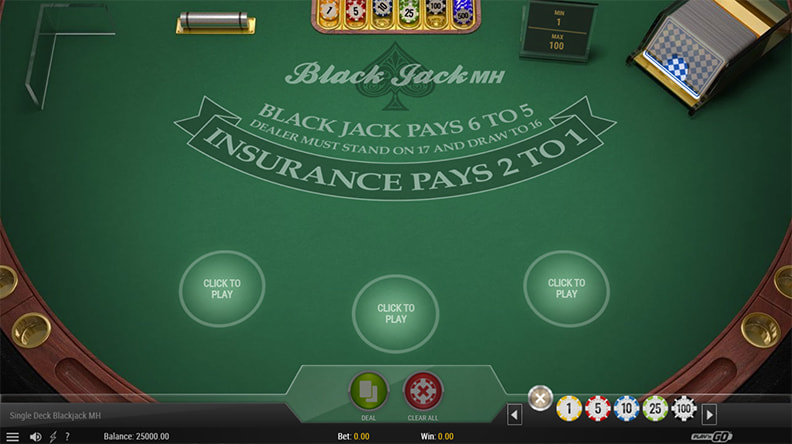 La demo di Single Deck Blackjack Multihand online