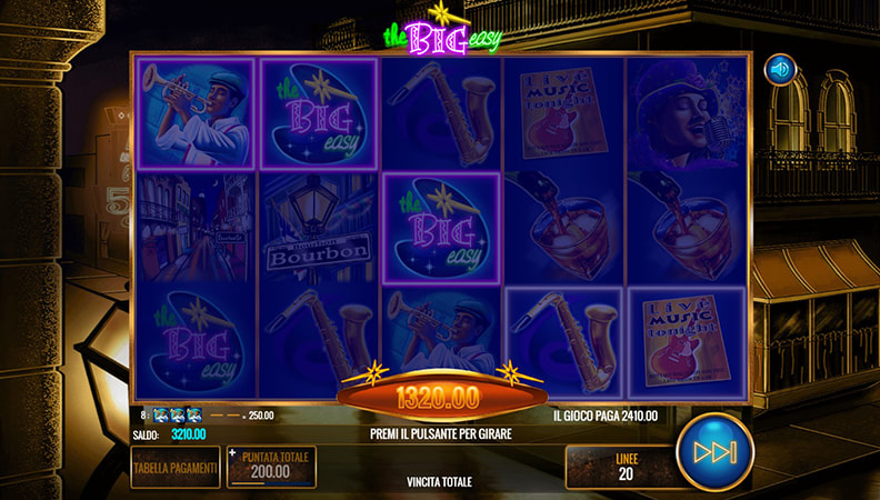 La schermata di gioco della slot The Big Easy