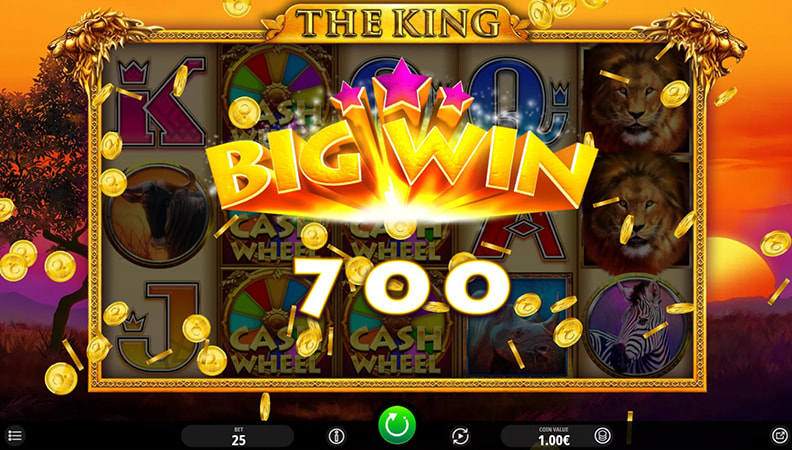 La schermata di gioco della slot The King