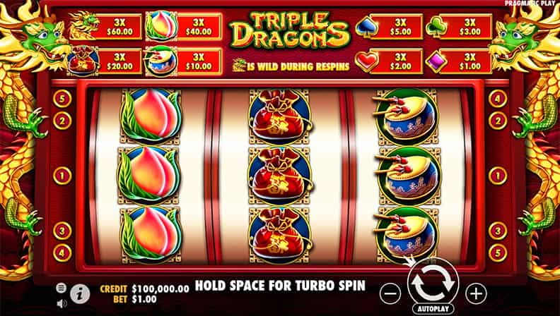 Screenshot slot Triple Dragons