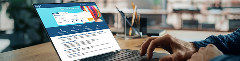 Una schermata del sito truffa Fly-go.it che mostra offerte di voli a prezzi stracciati.