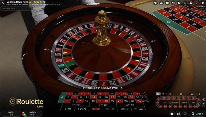 La schermata di gioco di Venezia Roulette