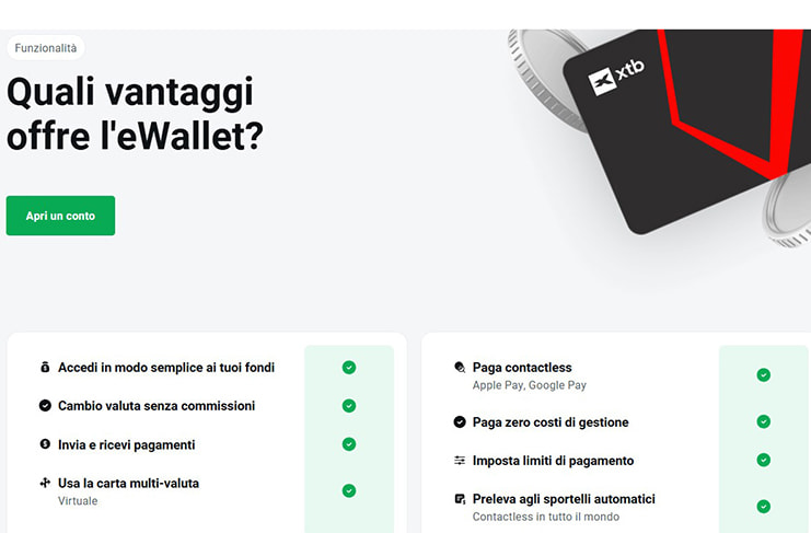 Una miniatura dei metodi di pagamento su XTB