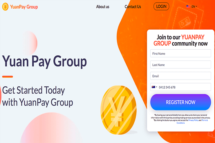 La home page di Yuan Pay Group