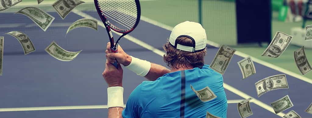 Un tennista e delle banconote